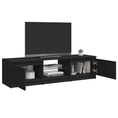 TV-taso LED-valoilla musta 140x40x35,5 cm