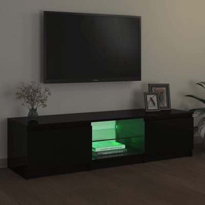 TV-taso LED-valoilla musta 140x40x35,5 cm