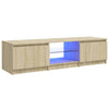 TV-taso LED-valoilla Sonoma-tammi 140x40x35,5 cm