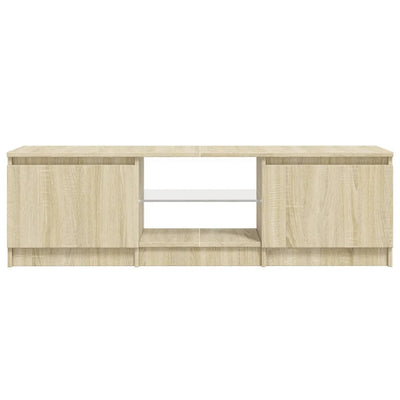 TV-taso LED-valoilla Sonoma-tammi 140x40x35,5 cm