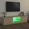 TV-taso LED-valoilla Sonoma-tammi 140x40x35,5 cm