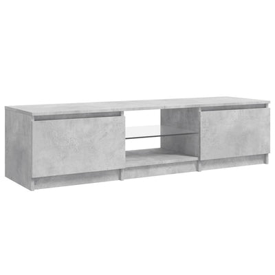 TV-taso LED-valoilla betoninharmaa 140x40x35,5 cm