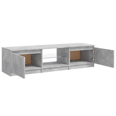 TV-taso LED-valoilla betoninharmaa 140x40x35,5 cm