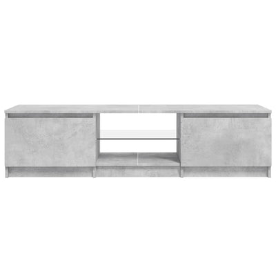 TV-taso LED-valoilla betoninharmaa 140x40x35,5 cm