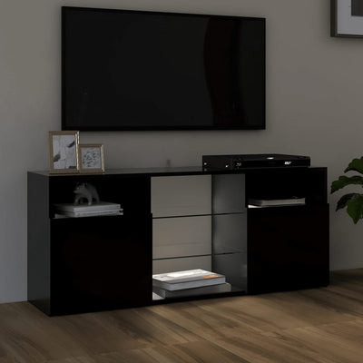 TV-taso LED-valoilla musta 120x30x50 cm