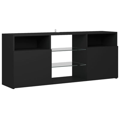 TV-taso LED-valoilla musta 120x30x50 cm