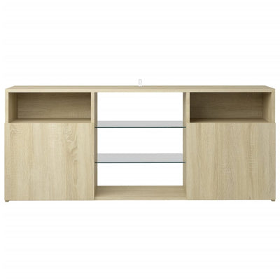 TV-taso LED-valoilla Sonoma-tammi 120x30x50 cm