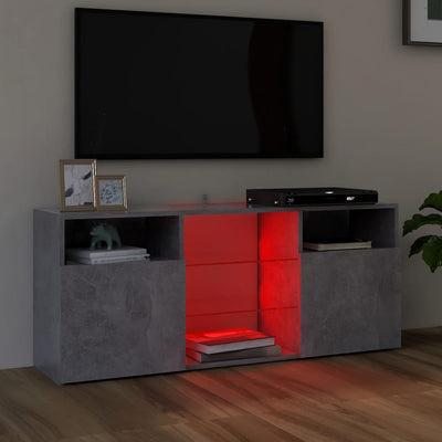TV-taso LED-valoilla betoninharmaa 120x30x50 cm