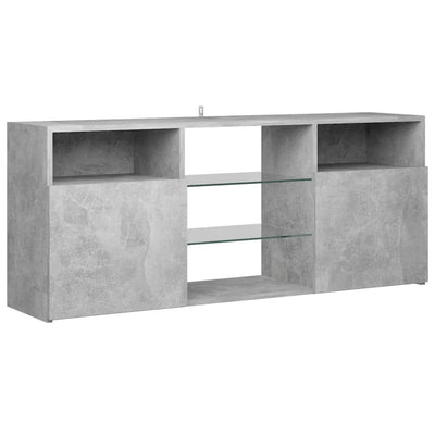 TV-taso LED-valoilla betoninharmaa 120x30x50 cm