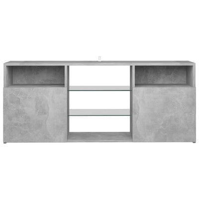 TV-taso LED-valoilla betoninharmaa 120x30x50 cm