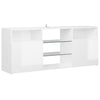 TV-taso LED-valoilla korkeakiilto valkoinen 120x30x50 cm