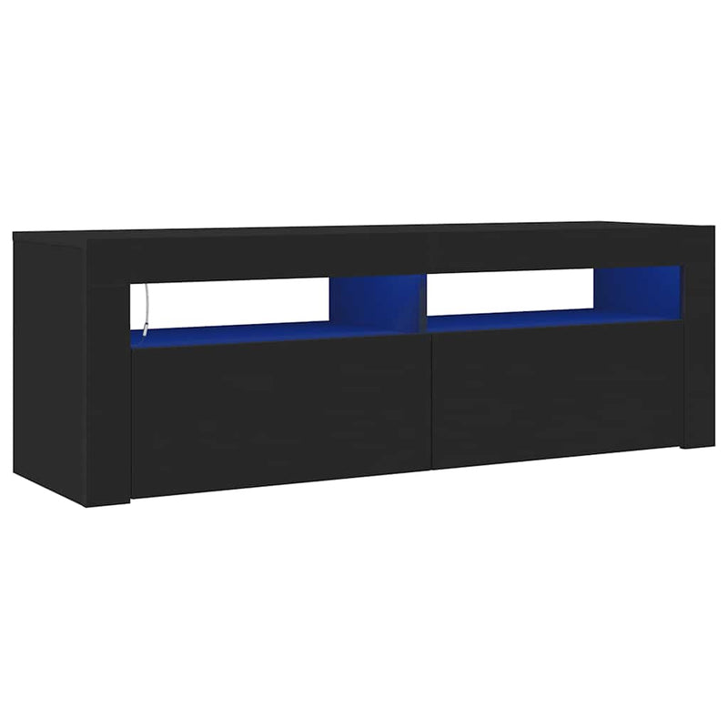 Musta tv-taso led-valoilla Nunut 120x35x40cm