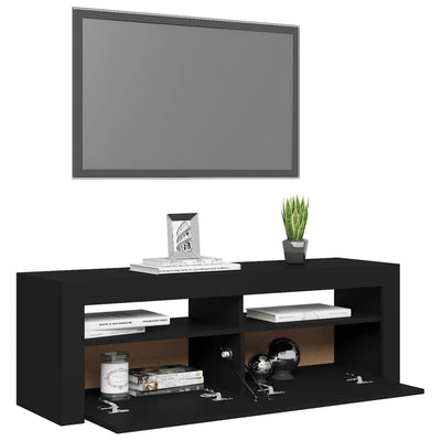 TV-taso LED-valoilla musta 120x35x40 cm