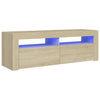 TV-taso LED-valoilla Sonoma-tammi 120x35x40 cm
