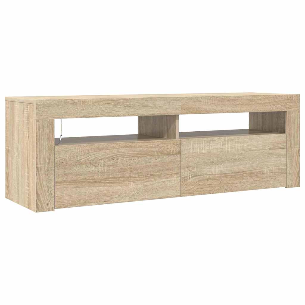 Sonoma tammi tv-taso led-valoilla Nunut 120x35x40cm