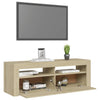 TV-taso LED-valoilla Sonoma-tammi 120x35x40 cm