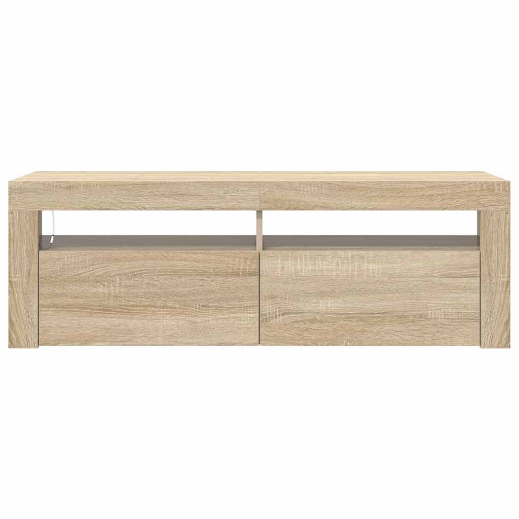 Sonoma tammi tv-taso led-valoilla Nunut 120x35x40cm