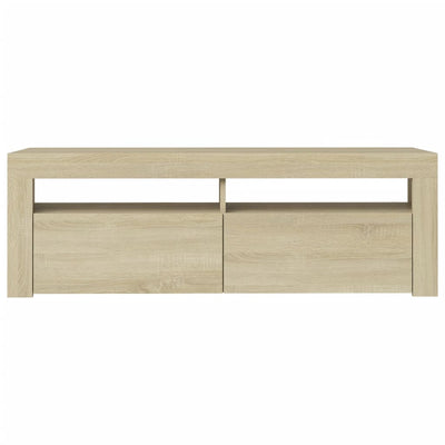 TV-taso LED-valoilla Sonoma-tammi 120x35x40 cm