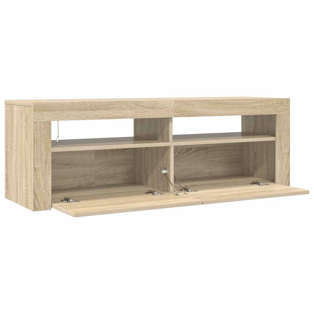 Sonoma tammi tv-taso led-valoilla Nunut 120x35x40cm