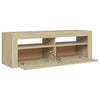 TV-taso LED-valoilla Sonoma-tammi 120x35x40 cm