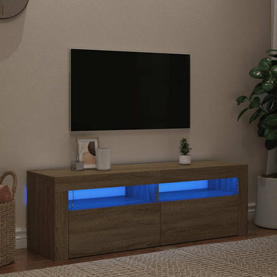 Sonoma tammi tv-taso led-valoilla Nunut 120x35x40cm
