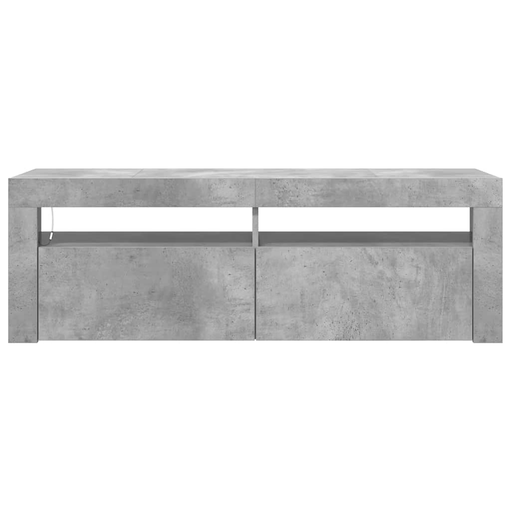 Betoninharmaa tv-taso led-valoilla Nunut 120x35x40cm