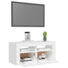 TV-taso LED-valoilla valkoinen 90x35x40 cm