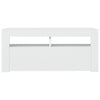 TV-taso LED-valoilla valkoinen 90x35x40 cm
