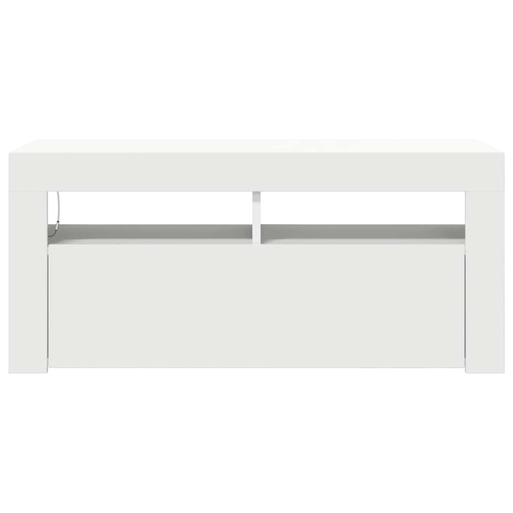 Valkoinen Sanaa tv-taso led-valoilla 90x35x40cm