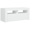 TV-taso LED-valoilla valkoinen 90x35x40 cm