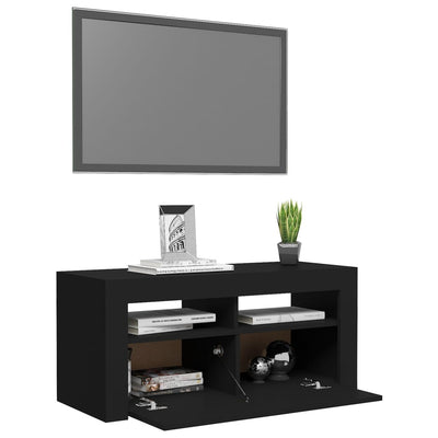TV-taso LED-valoilla musta 90x35x40 cm