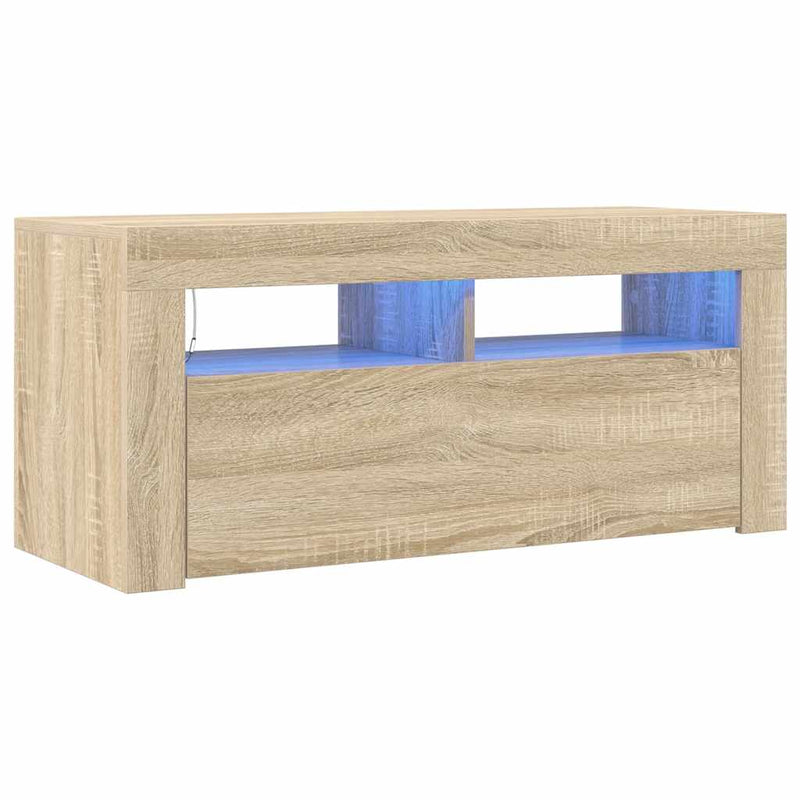 Sonoma tammi tv-taso led-valoilla Sanaa 90x35x40cm