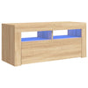 TV-taso LED-valoilla Sonoma-tammi 90x35x40 cm