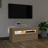 TV-taso LED-valoilla Sonoma-tammi 90x35x40 cm