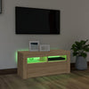 TV-taso LED-valoilla Sonoma-tammi 90x35x40 cm