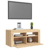 TV-taso LED-valoilla Sonoma-tammi 90x35x40 cm