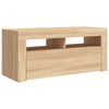 TV-taso LED-valoilla Sonoma-tammi 90x35x40 cm