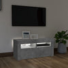 TV-taso LED-valoilla betoninharmaa 90x35x40 cm