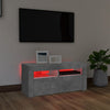 TV-taso LED-valoilla betoninharmaa 90x35x40 cm