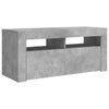 TV-taso LED-valoilla betoninharmaa 90x35x40 cm