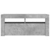 TV-taso LED-valoilla betoninharmaa 90x35x40 cm