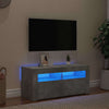 TV-taso LED-valoilla betoninharmaa 90x35x40 cm