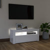 TV-taso LED-valoilla korkeakiilto valkoinen 90x35x40 cm