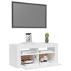 TV-taso LED-valoilla korkeakiilto valkoinen 90x35x40 cm