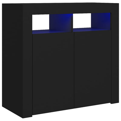 Senkki LED-valoilla musta 80x35x75 cm