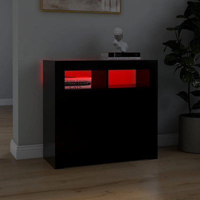 Senkki LED-valoilla musta 80x35x75 cm
