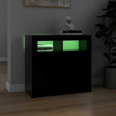 Senkki LED-valoilla musta 80x35x75 cm