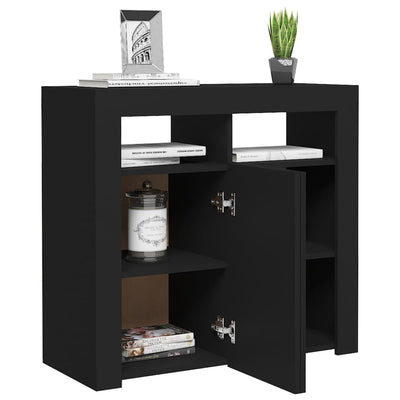 Senkki LED-valoilla musta 80x35x75 cm