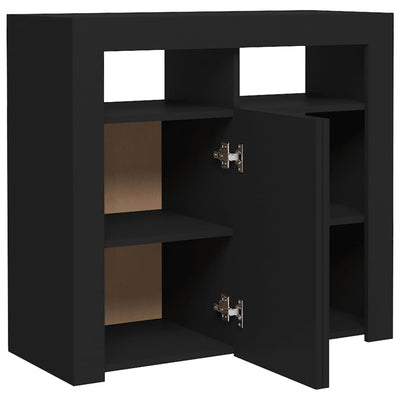 Senkki LED-valoilla musta 80x35x75 cm