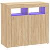 Senkki LED-valoilla Sonoma-tammi 80x35x75 cm
